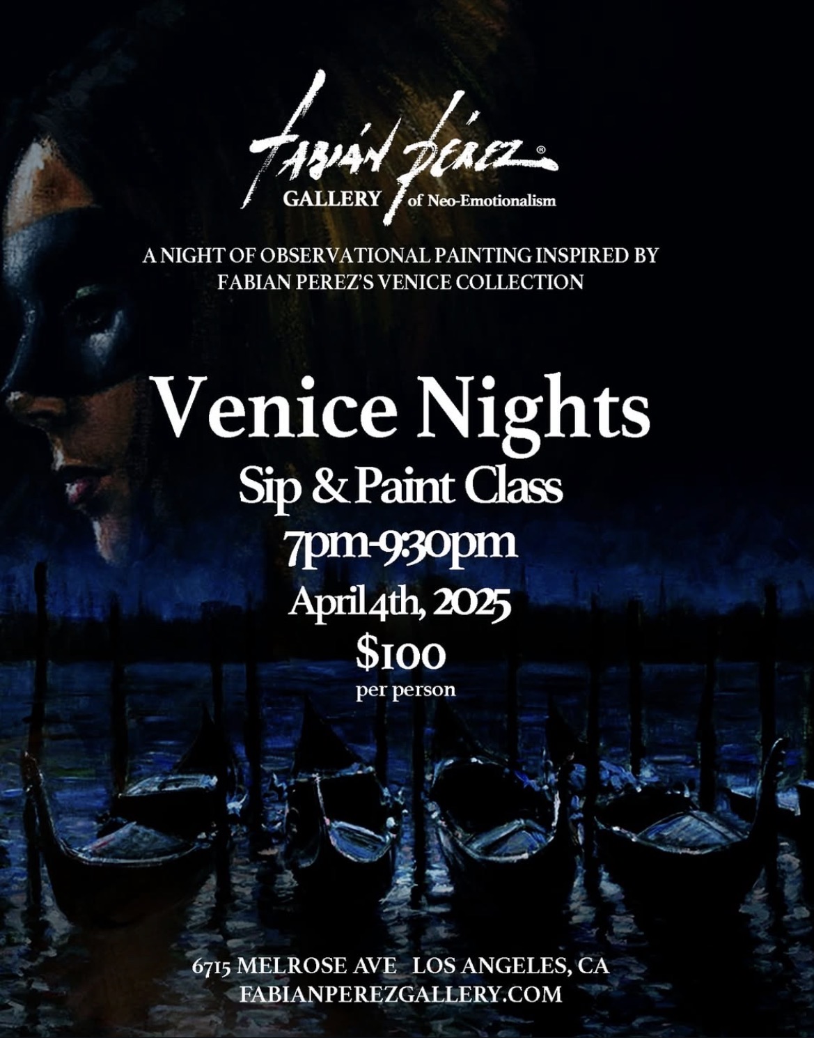 Venice Nights Sip and Paint Class